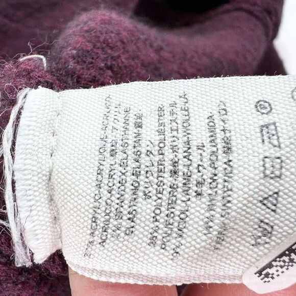 Free People Sweater Womens Large Purple Wool Blend Mock Neck Boxy Oversized Fit - Picture 6 of 10